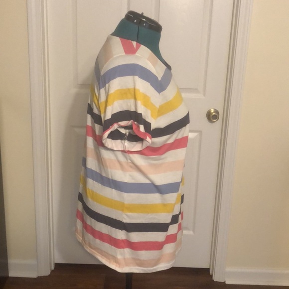 Torrid Multicolored Striped Short Sleeve T-Shirt Size 4 - Picture 4 of 9